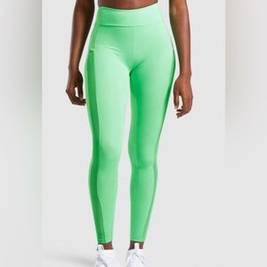 Gymshark Apple Green Leggings with Mesh Detail